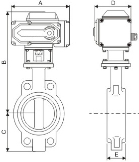 對(duì)夾式電動(dòng)蝶閥結(jié)構(gòu)