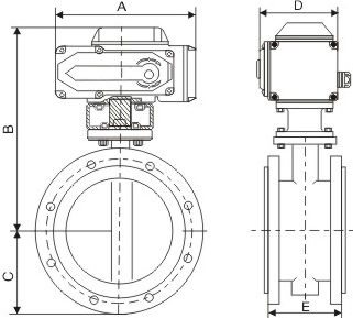 法蘭式電動(dòng)蝶閥結(jié)構(gòu)